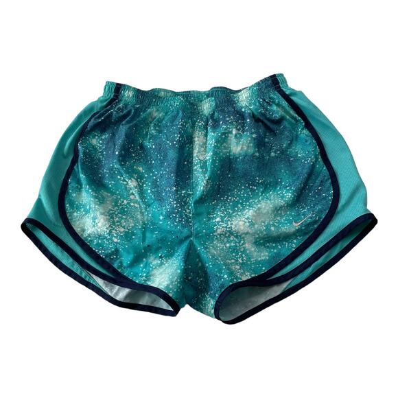 Nike Womens Size XS Athletic Tempo Running Shorts Dri Fit Lined Blue Green Teal - Picture 1 of 11